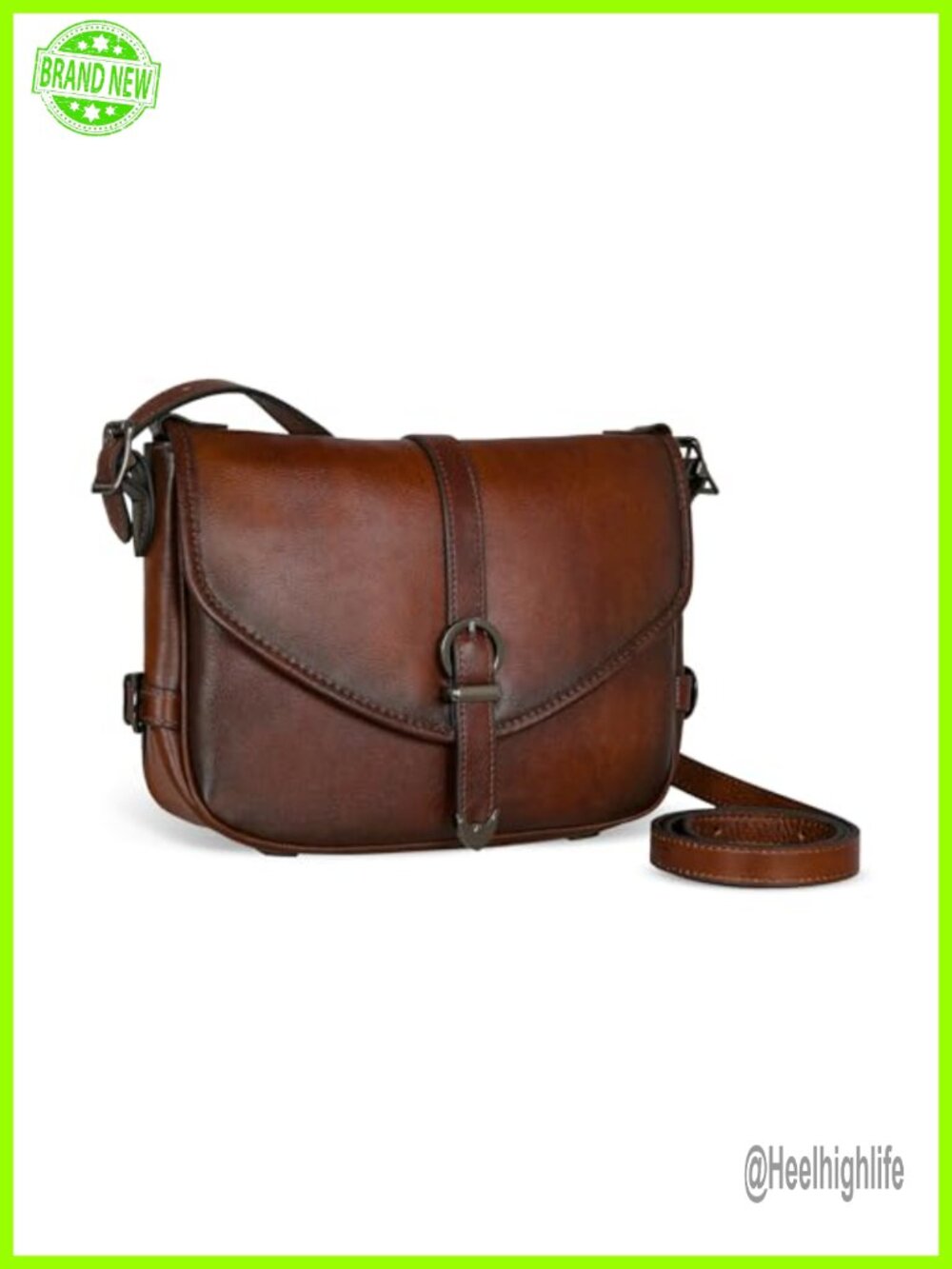 Genuine Leather Crossbody Bag Satchel Shoulder Purse Adjustable Strap